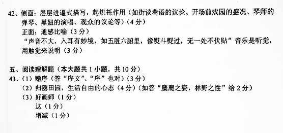 2012年10月自考中国古代文学作品选（二）答案